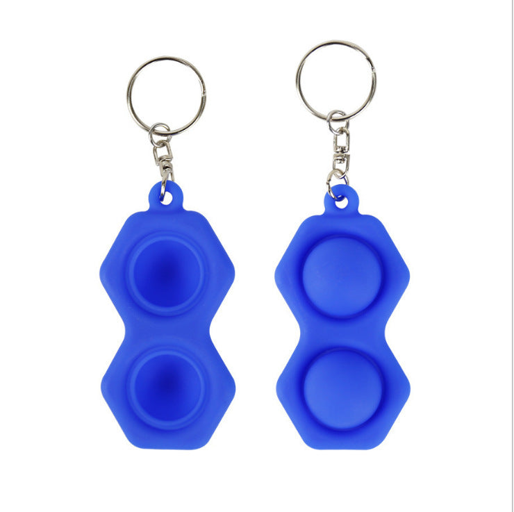 Two-Bubble Fidget Keychain for Portable Stress Relief