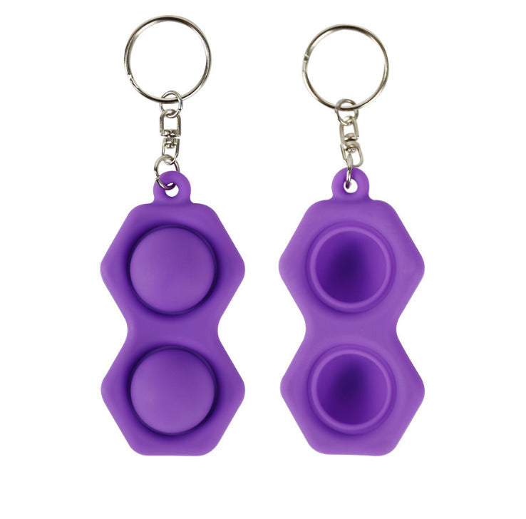 Two-Bubble Fidget Keychain for Portable Stress Relief