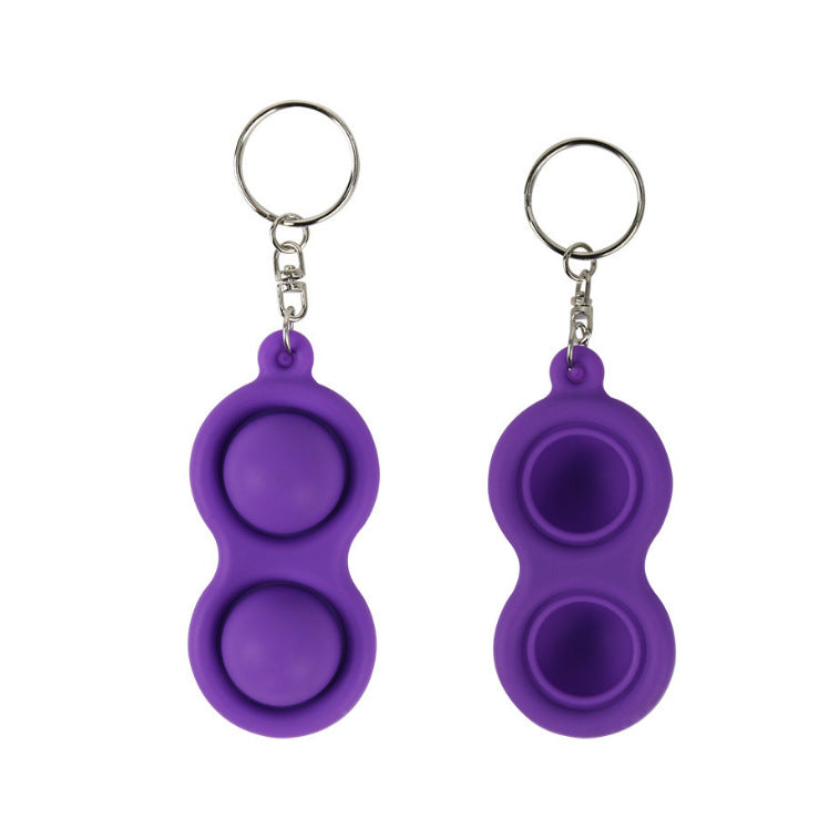 Two-Finger Bubble Fidget Keychain for Stress Relief
