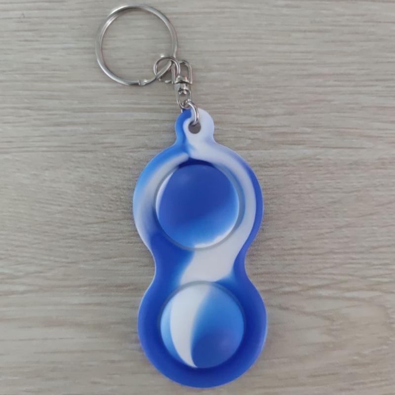 Two-Finger Bubble Fidget Keychain for Stress Relief