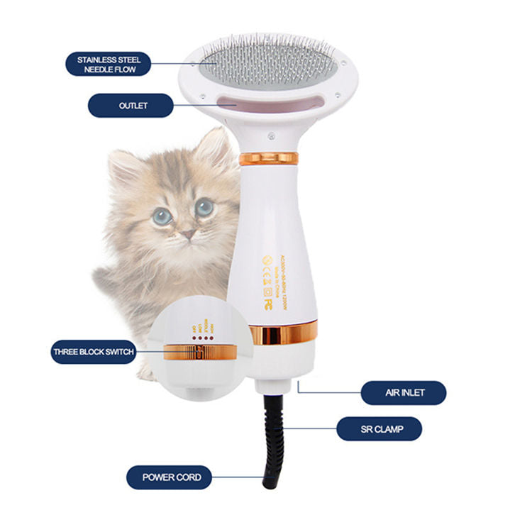 Two-in-One Pet Hair Dryer Comb for At-Home Grooming