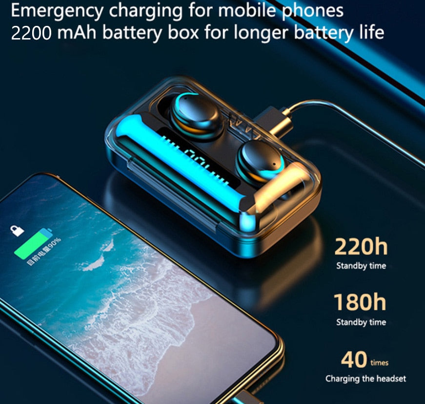 Wireless Earbuds with Charging Case & Phone Charger