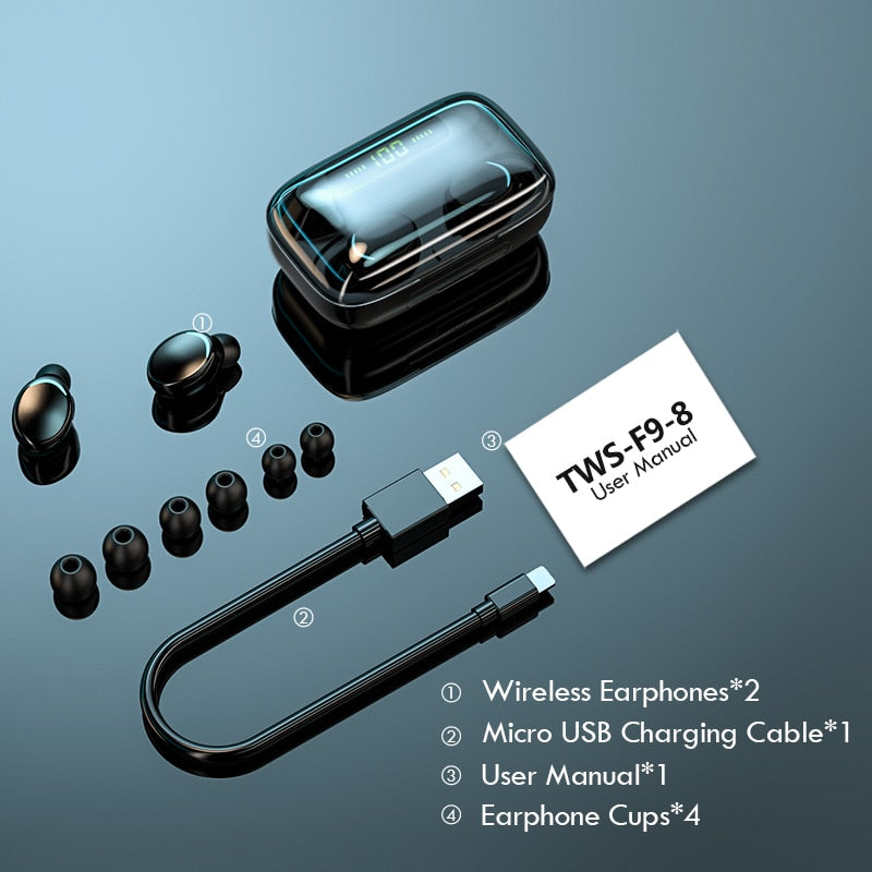 Wireless Earbuds with Charging Case & Phone Charger