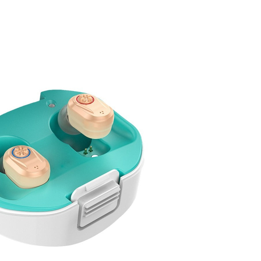 Rechargeable In-Ear Hearing Amplifier with Charging Case