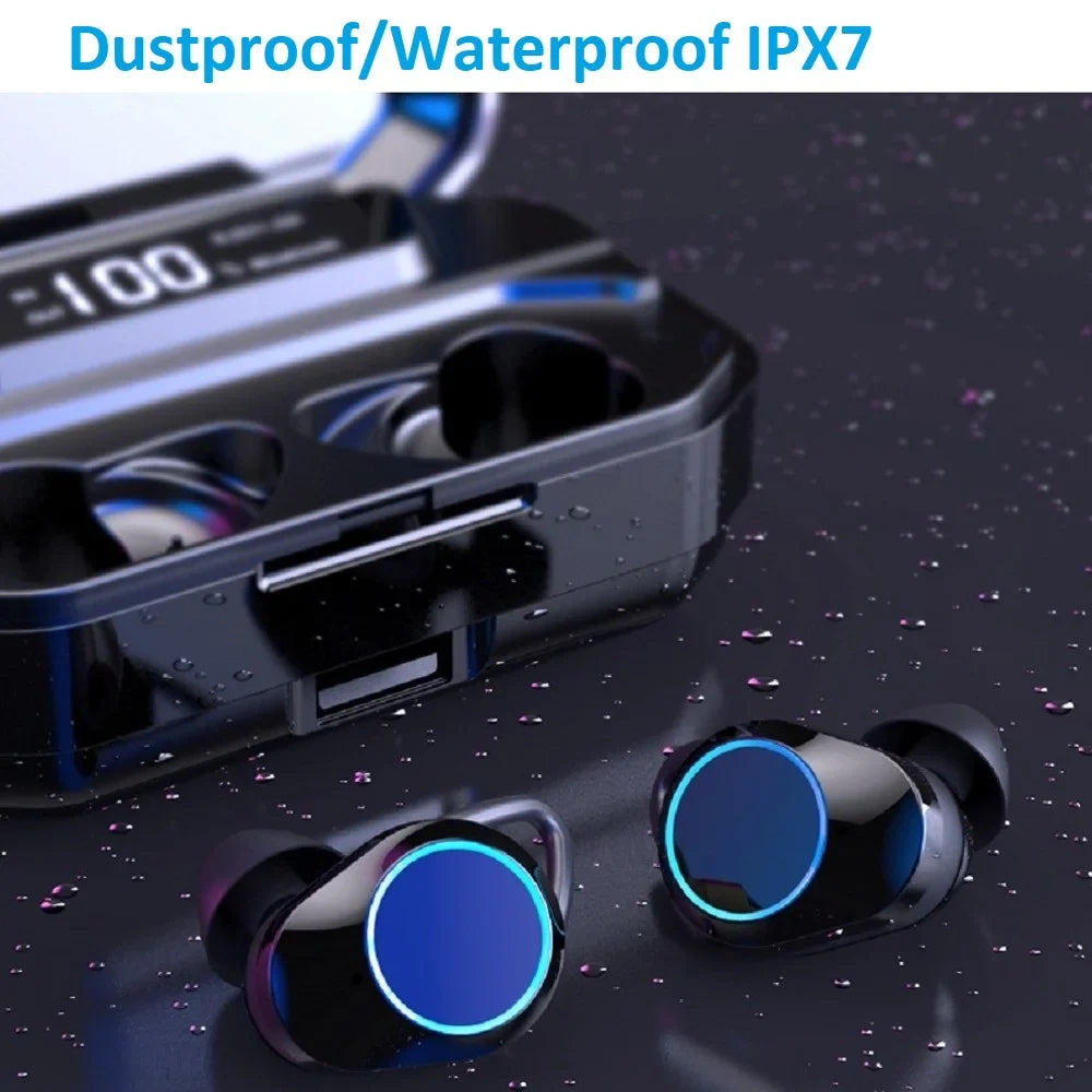 Waterproof IPX7 Wireless Earbuds with 3300mAh Battery