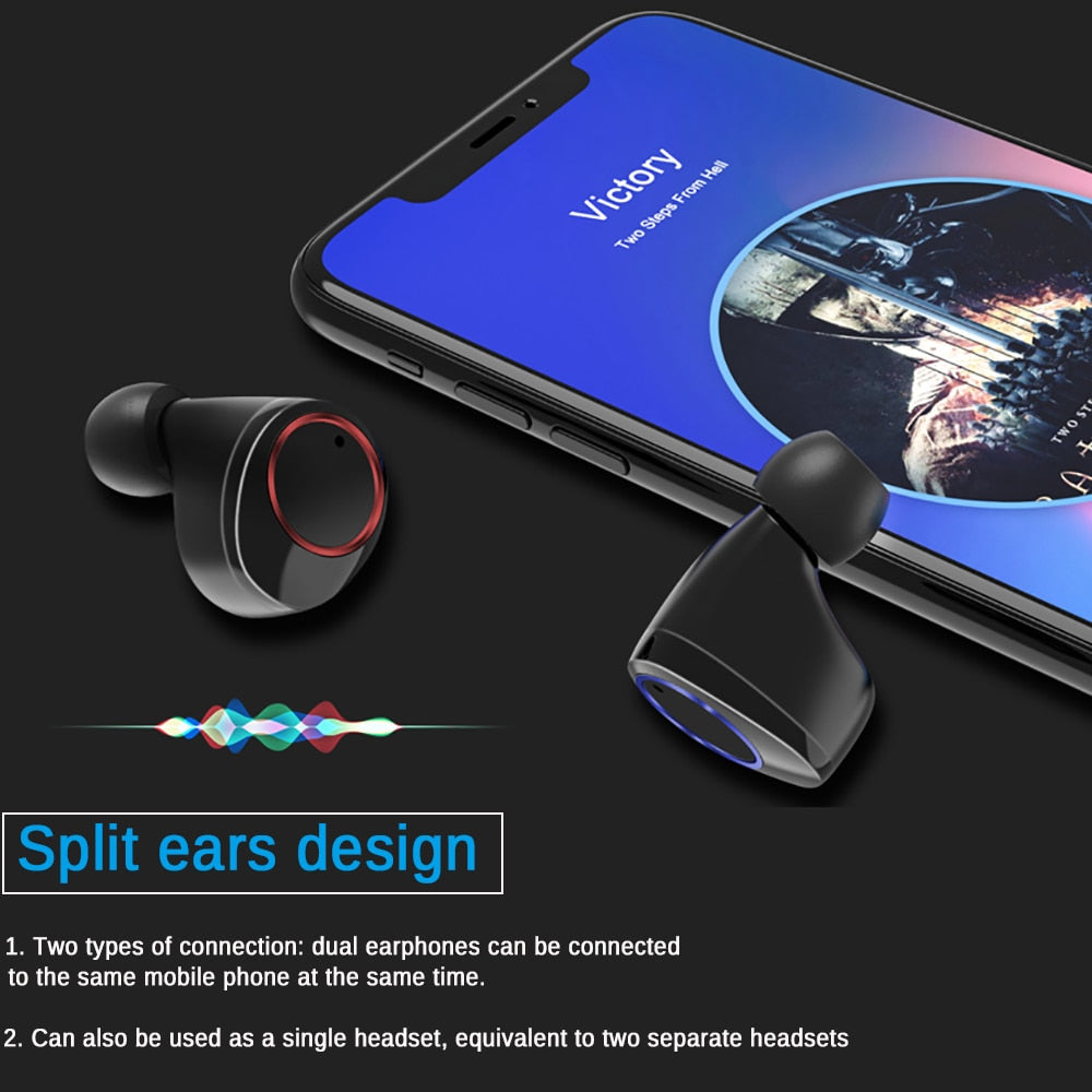 Waterproof Wireless Earbuds with Power Bank Charging Case