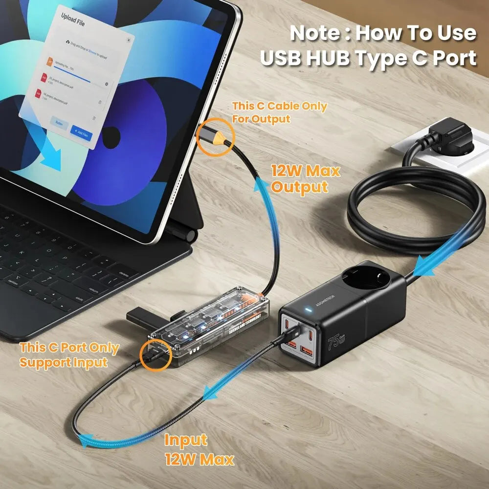 USB-C Hub 4-Port USB 3.0 Splitter for MacBook Laptop