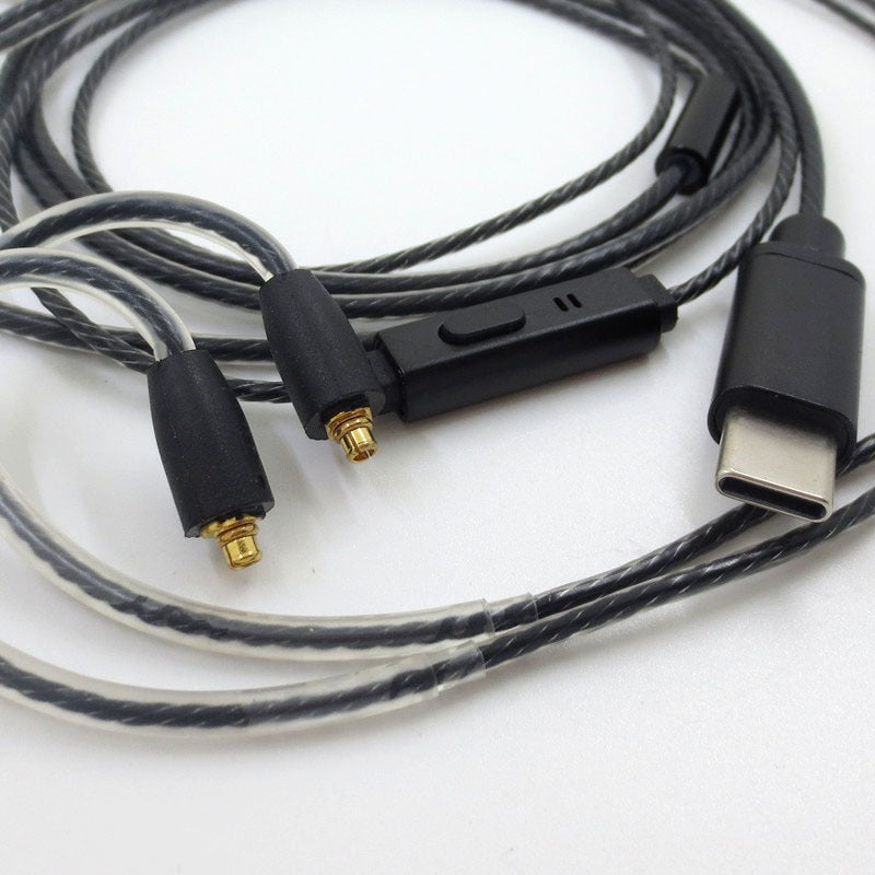 USB-C MMCX Earphone Cable with Mic and Inline Controls