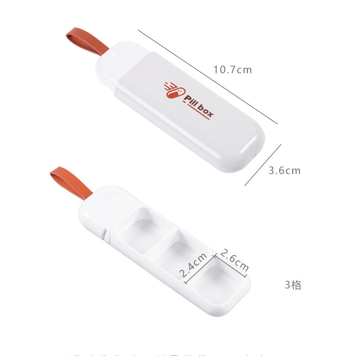 Portable Pill Box with 3 Compartments for Daily Travel