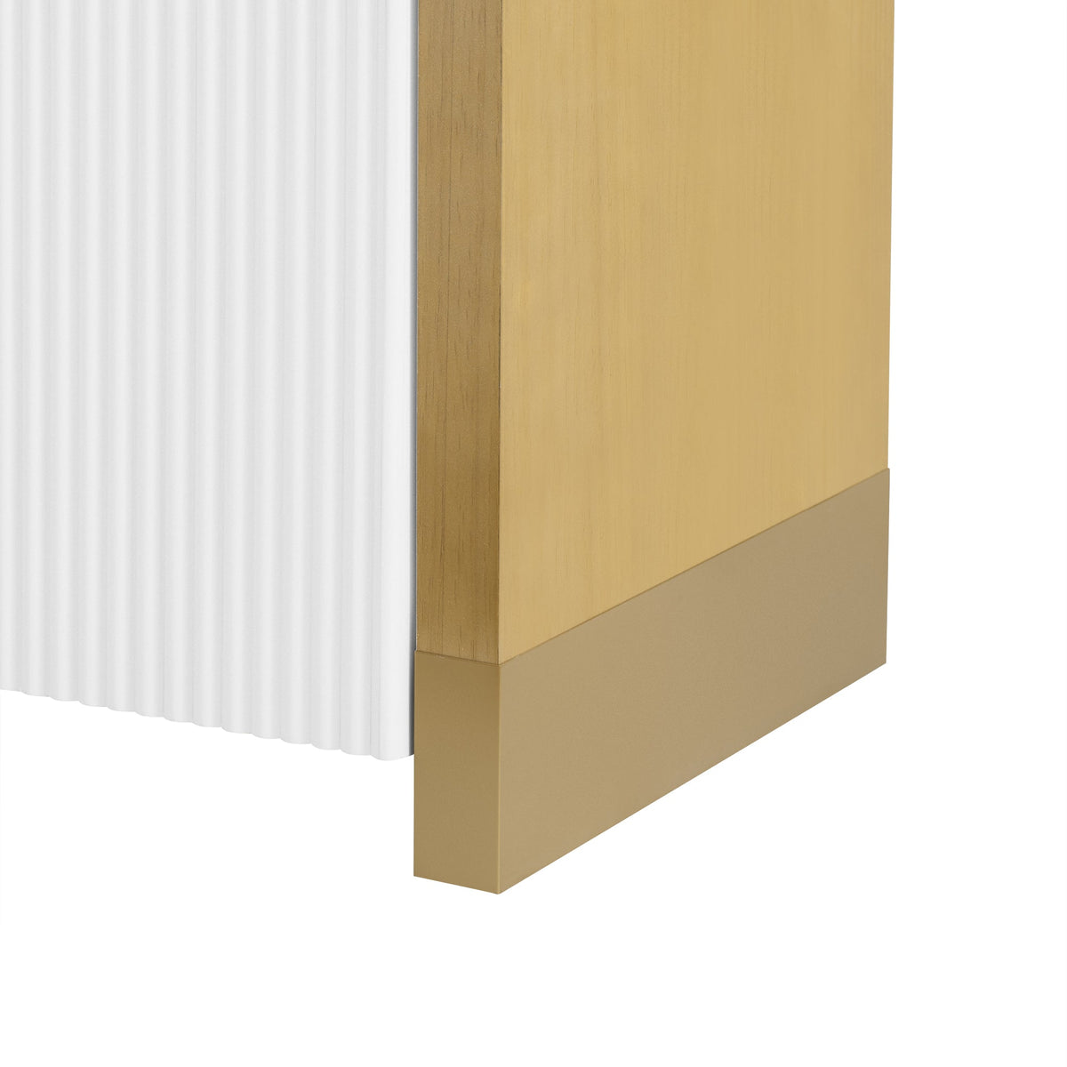 Curved Fluted Door Sideboard Buffet With Adjustable Shelves