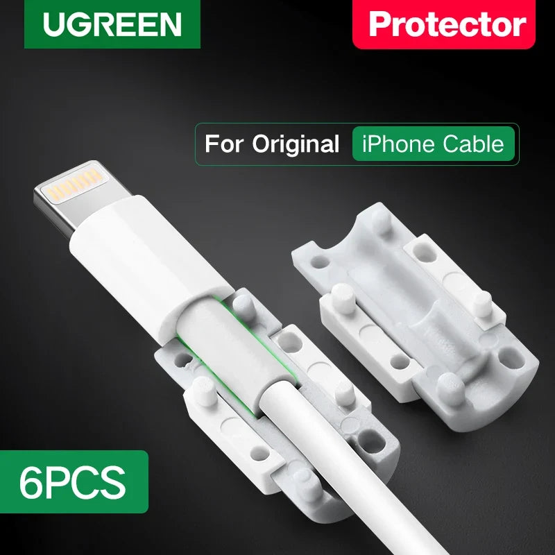 iPhone Lightning Cable Protector Clips, 6-Pack Cord Saver