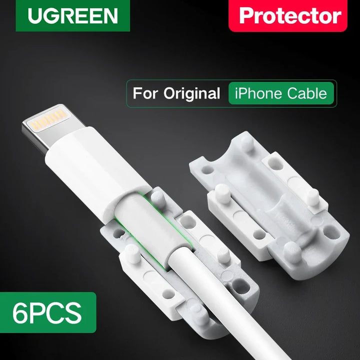 iPhone Lightning Cable Protector Clips, 6-Pack Cord Saver