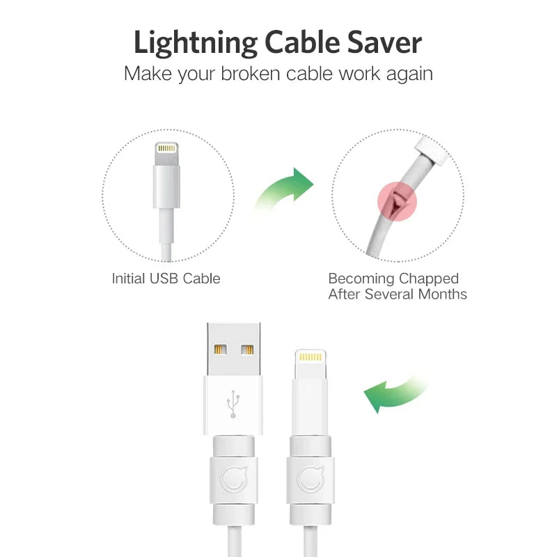 iPhone Lightning Cable Protector Clips, 6-Pack Cord Saver