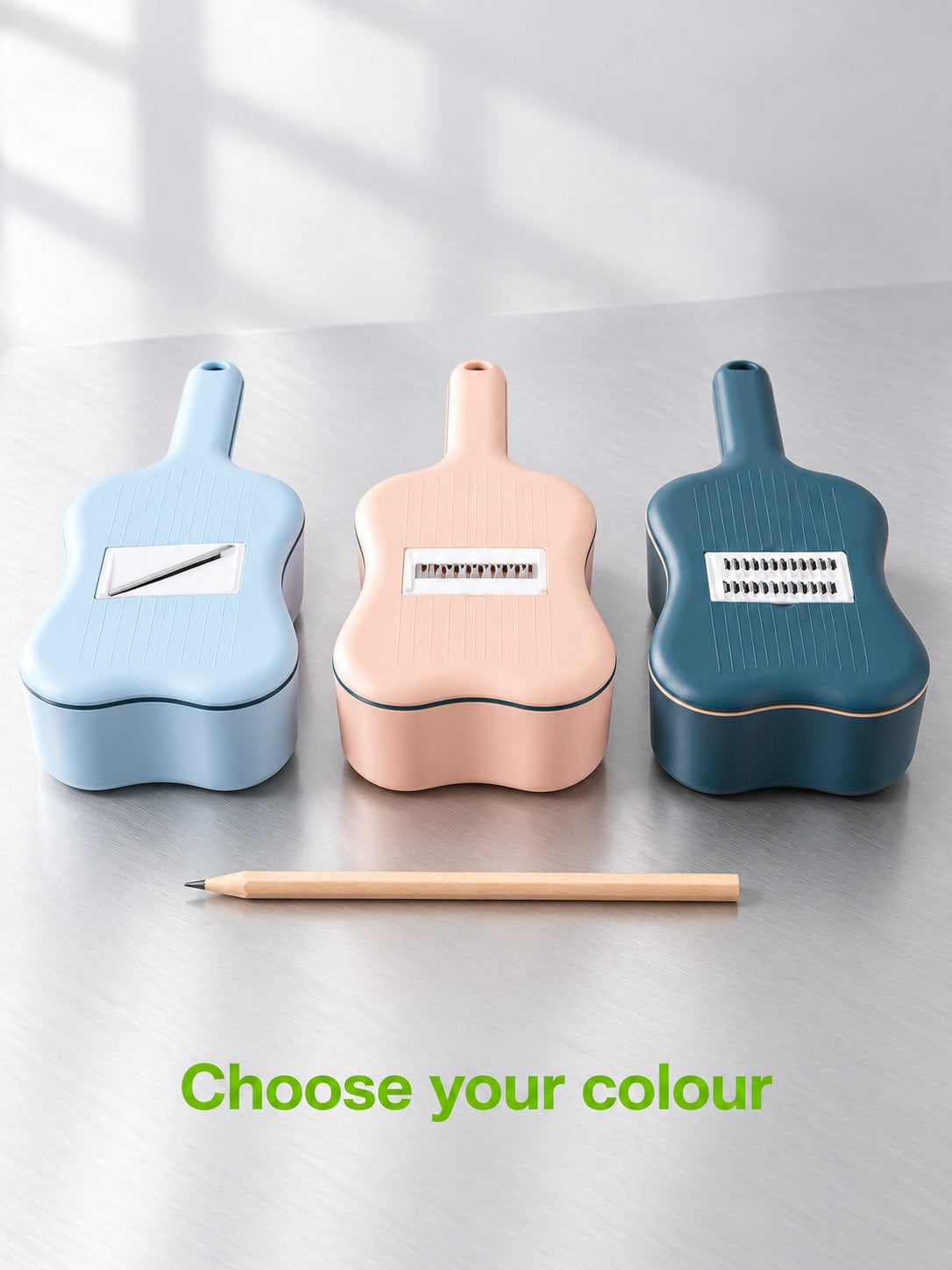 Ukulele Vegetable Slicer with 6 Interchangeable Blades