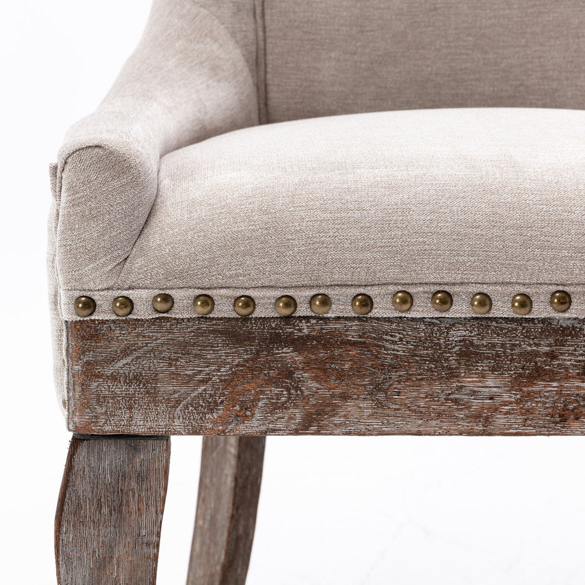 Upholstered Dining Chairs Set of 2 with Bronze Nail Head