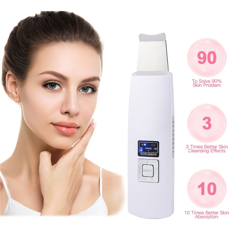 Ultrasonic Facial Cleansing Device with Steel Probe
