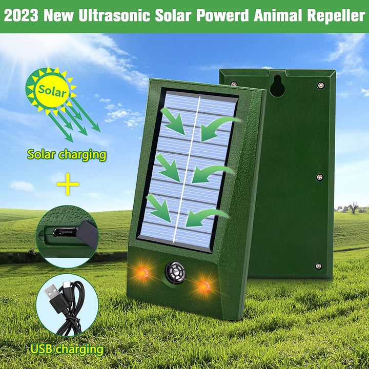Solar Ultrasonic Animal Repeller for Outdoor Yards