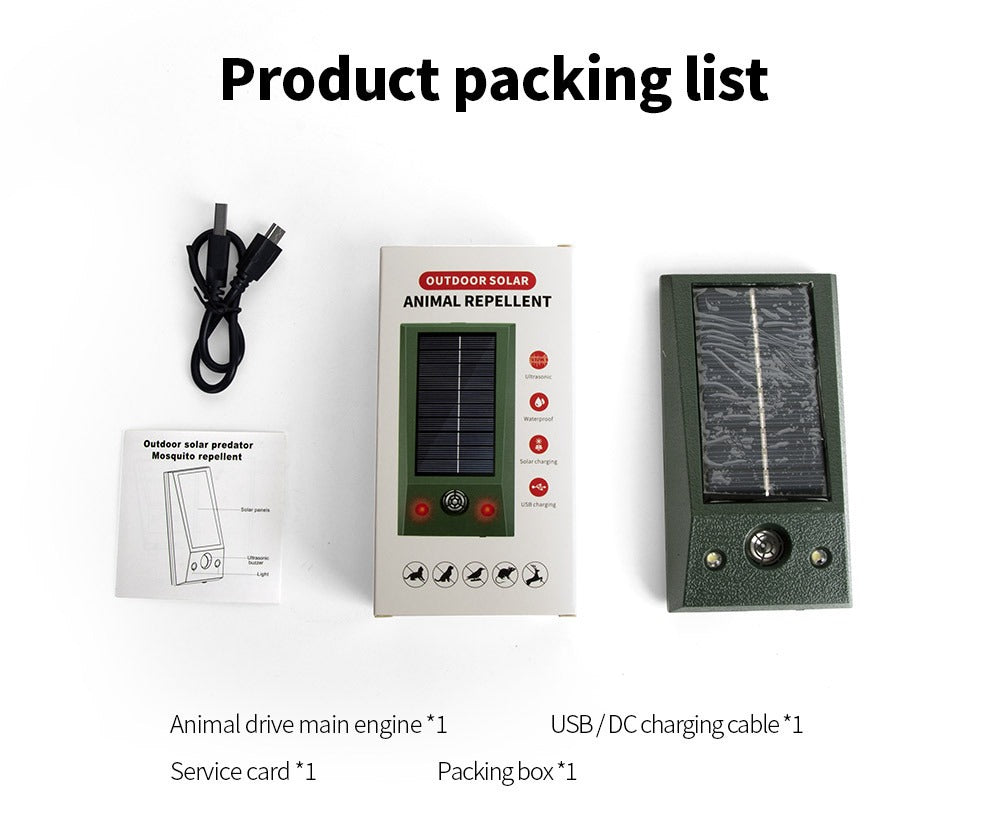 Solar Ultrasonic Animal Repeller for Outdoor Yards