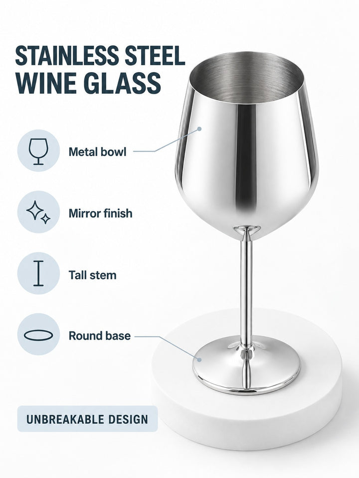 Unbreakable Stainless Steel Wine Glass in Rose Gold