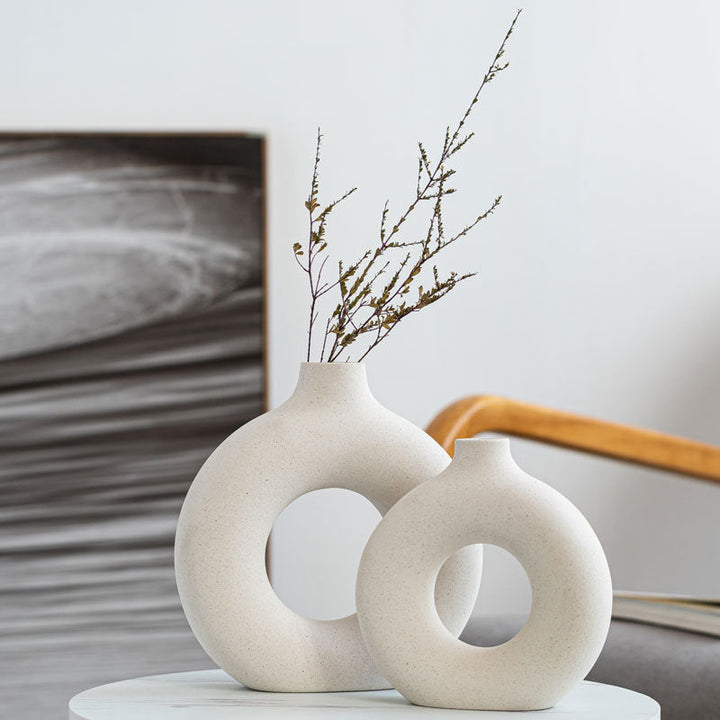 Spotted Ceramic Vase for Modern Neutral Home Decor