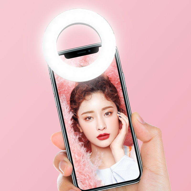 Rechargeable Selfie Ring Light with 3 Brightness Levels