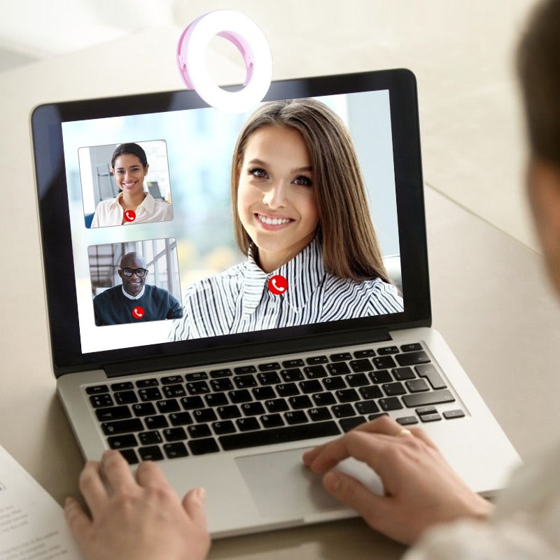 Rechargeable Selfie Ring Light with 3 Brightness Levels