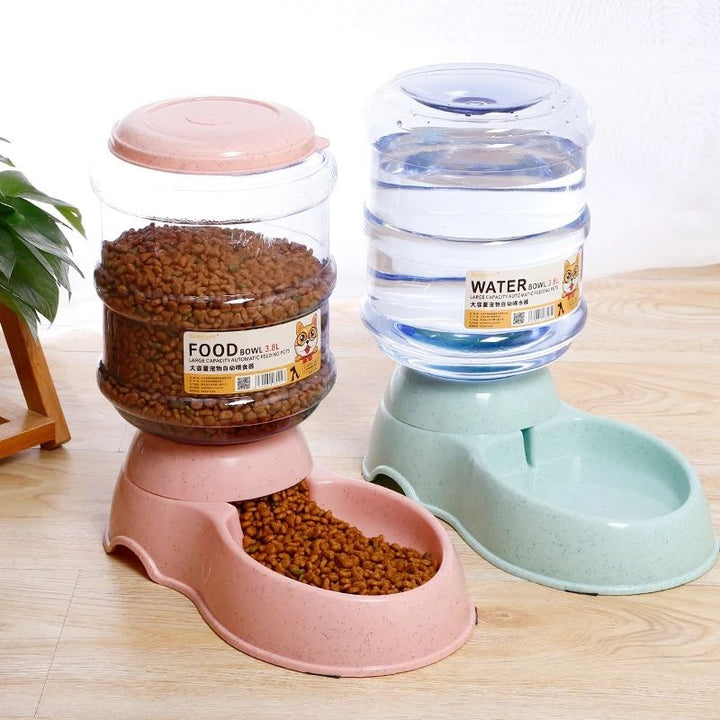 3.8L Automatic Pet Feeder and Water Bowl for Dogs & Cats