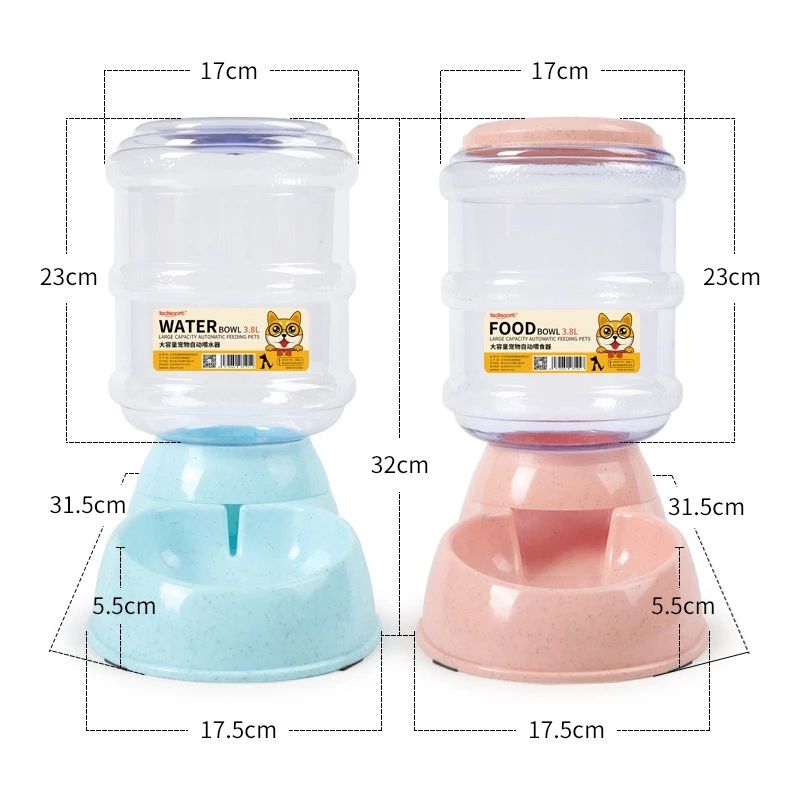 3.8L Automatic Pet Feeder and Water Bowl for Dogs & Cats