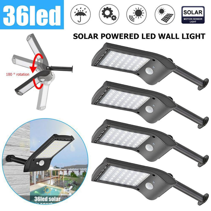 Solar Motion Sensor Wall Light 36 LED, No Wiring Needed