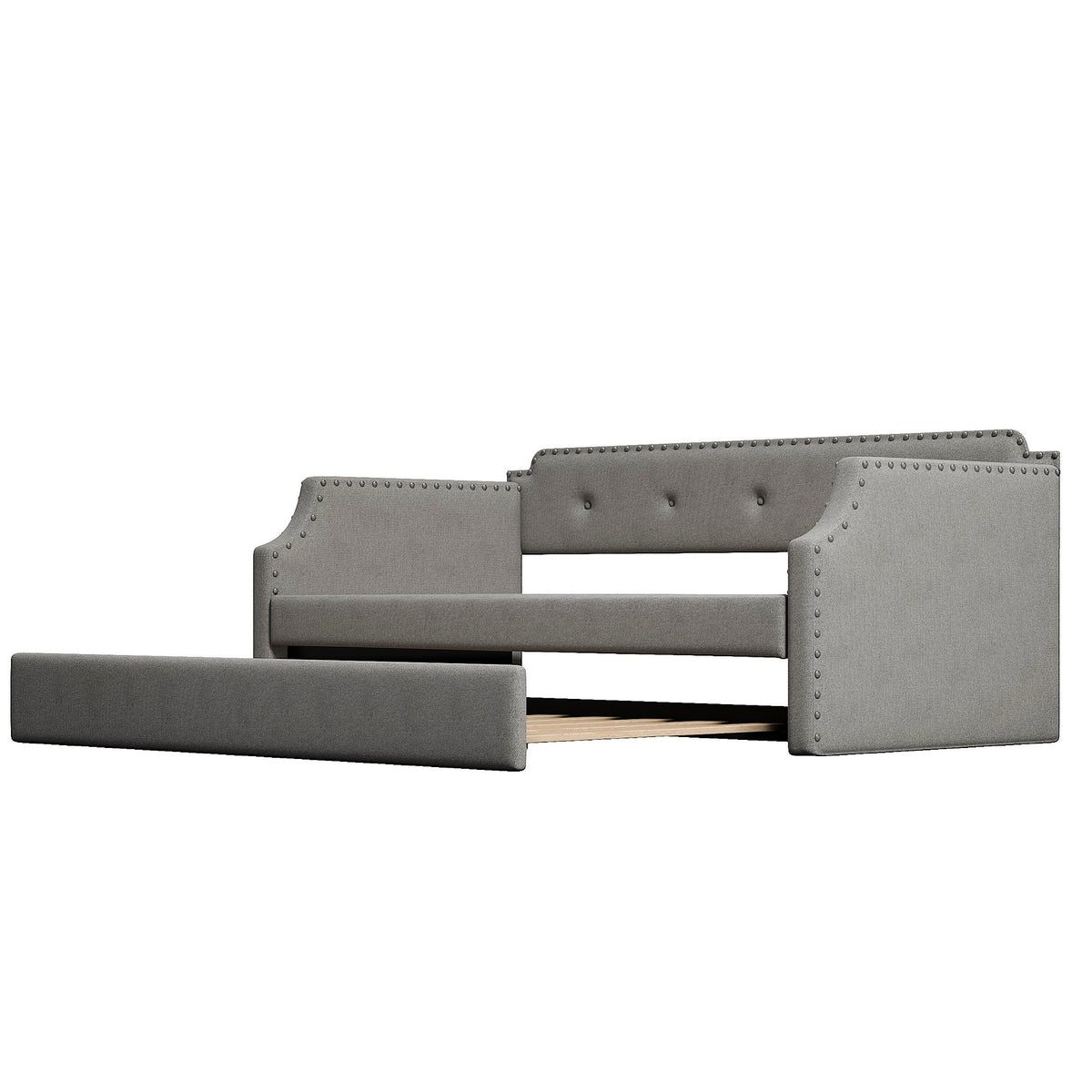 Upholstered Daybed with Trundle: Sofa by Day, Bed by Night