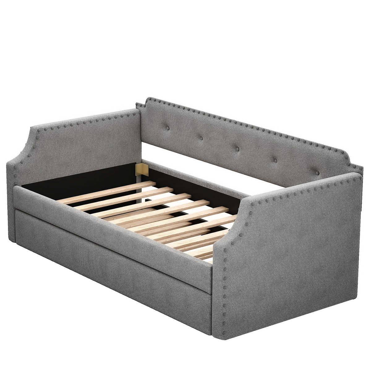 Upholstered Daybed with Trundle: Sofa by Day, Bed by Night