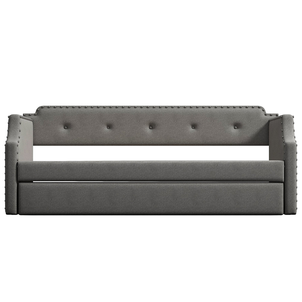 Upholstered Daybed with Trundle: Sofa by Day, Bed by Night