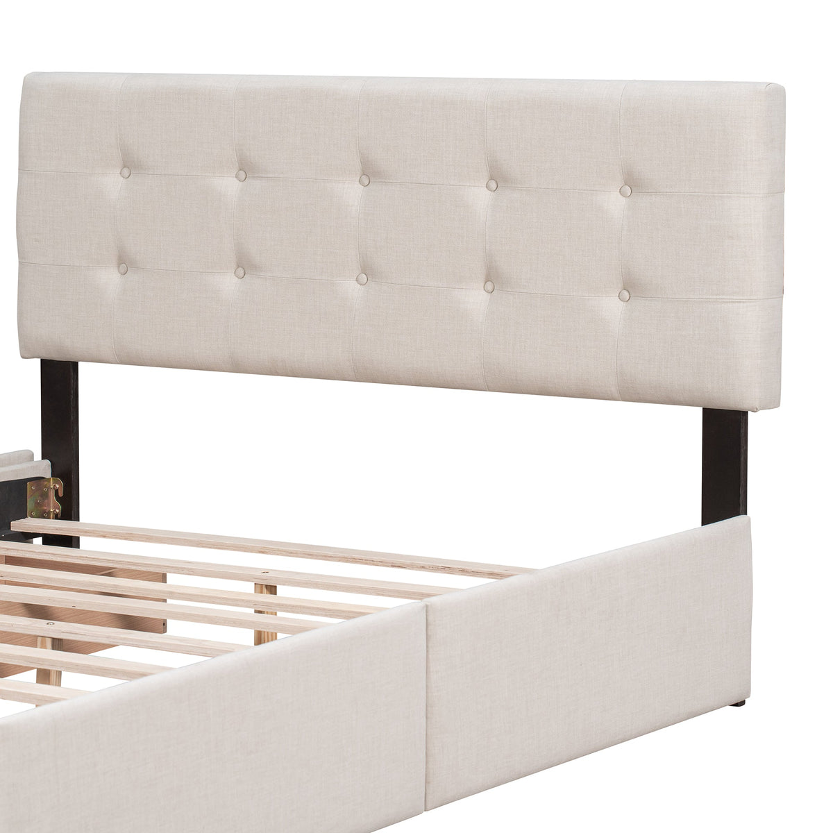 Queen Platform Bed with Storage Drawers, No Box Spring