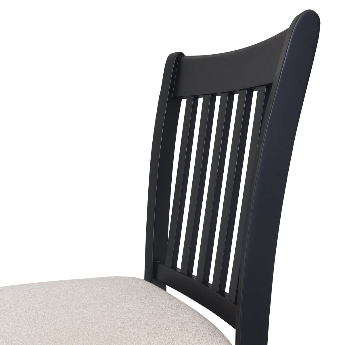 Black Farmhouse Dining Chairs Set of 2 with Cushioned Seat