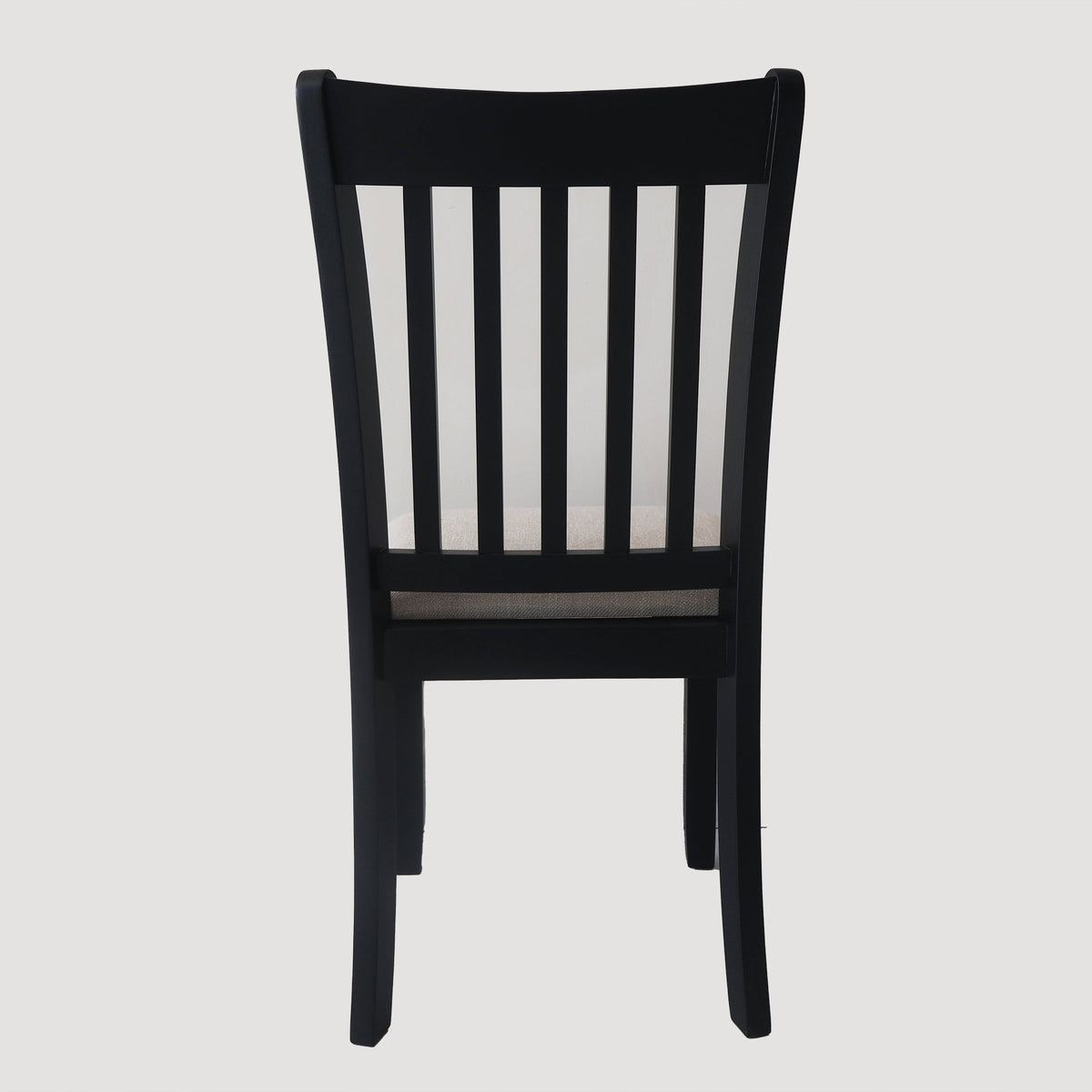 Black Farmhouse Dining Chairs Set of 2 with Cushioned Seat