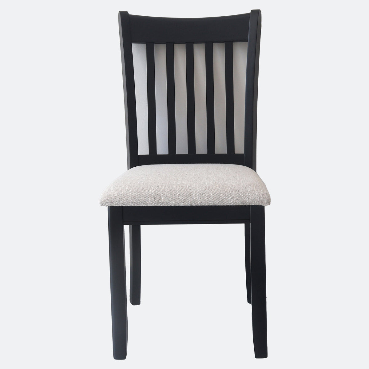 Black Farmhouse Dining Chairs Set of 2 with Cushioned Seat