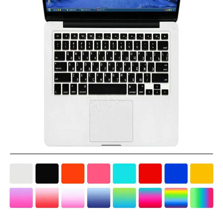 Russian Keyboard Cover for MacBook, Colorful Silicone Skin