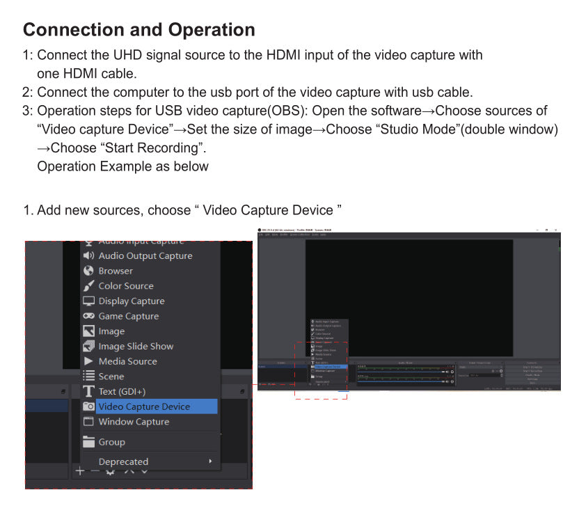USB 2.0 HDMI Capture Card for 1080p Game Recording