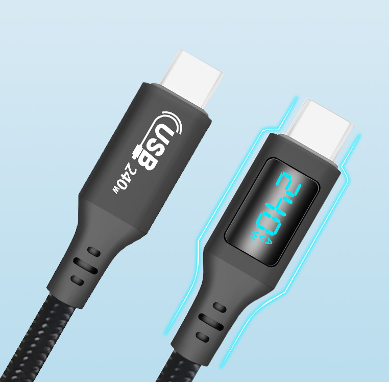 240W USB-C Charging Cable with Built-In Power Meter