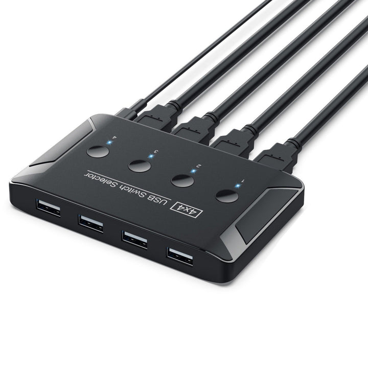 4-Port USB 2.0 Switch for Keyboard, Mouse & Printer