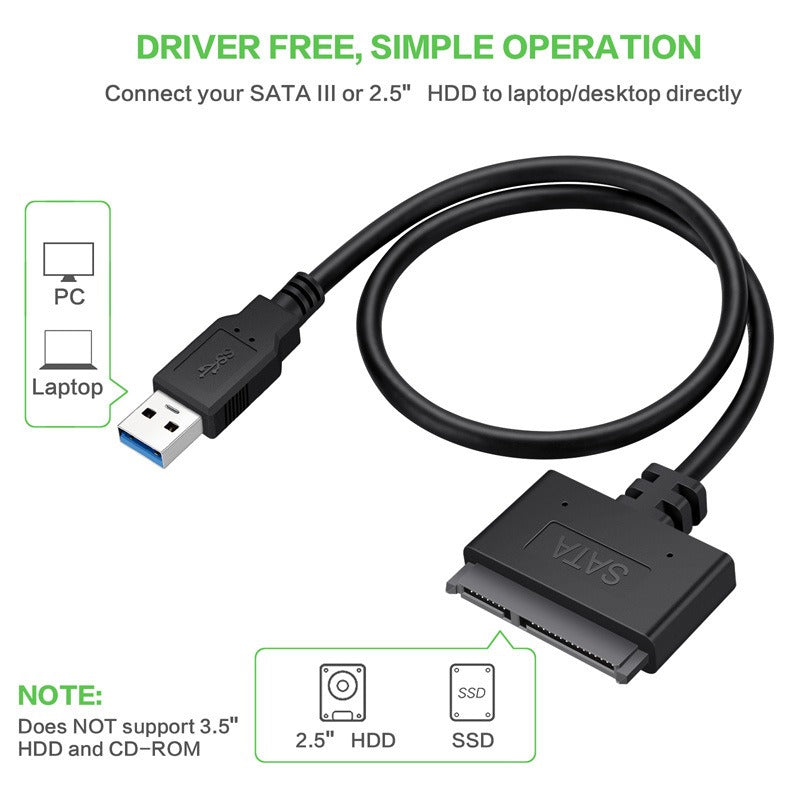 SATA to USB 3.0 Cable for 2.5-inch Drive Data Access