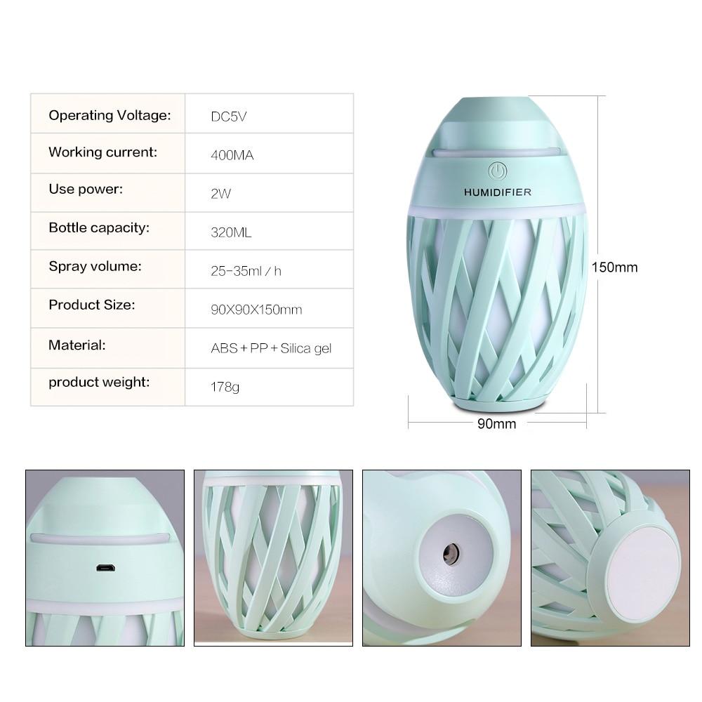 USB Desk Humidifier with LED Light | Fine Mist Air