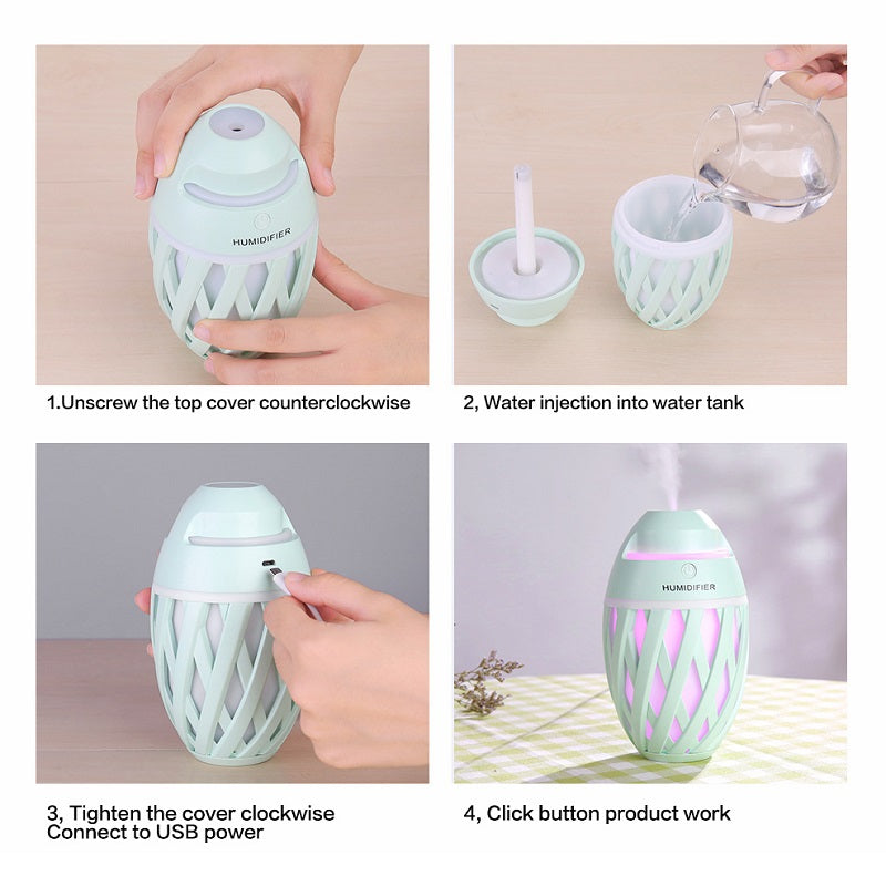 USB Desk Humidifier with LED Light | Fine Mist Air
