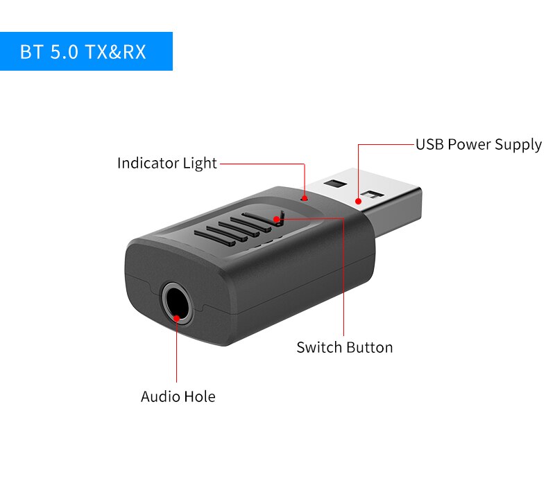 USB Bluetooth 5.0 Adapter: Wireless Audio for Car & TV