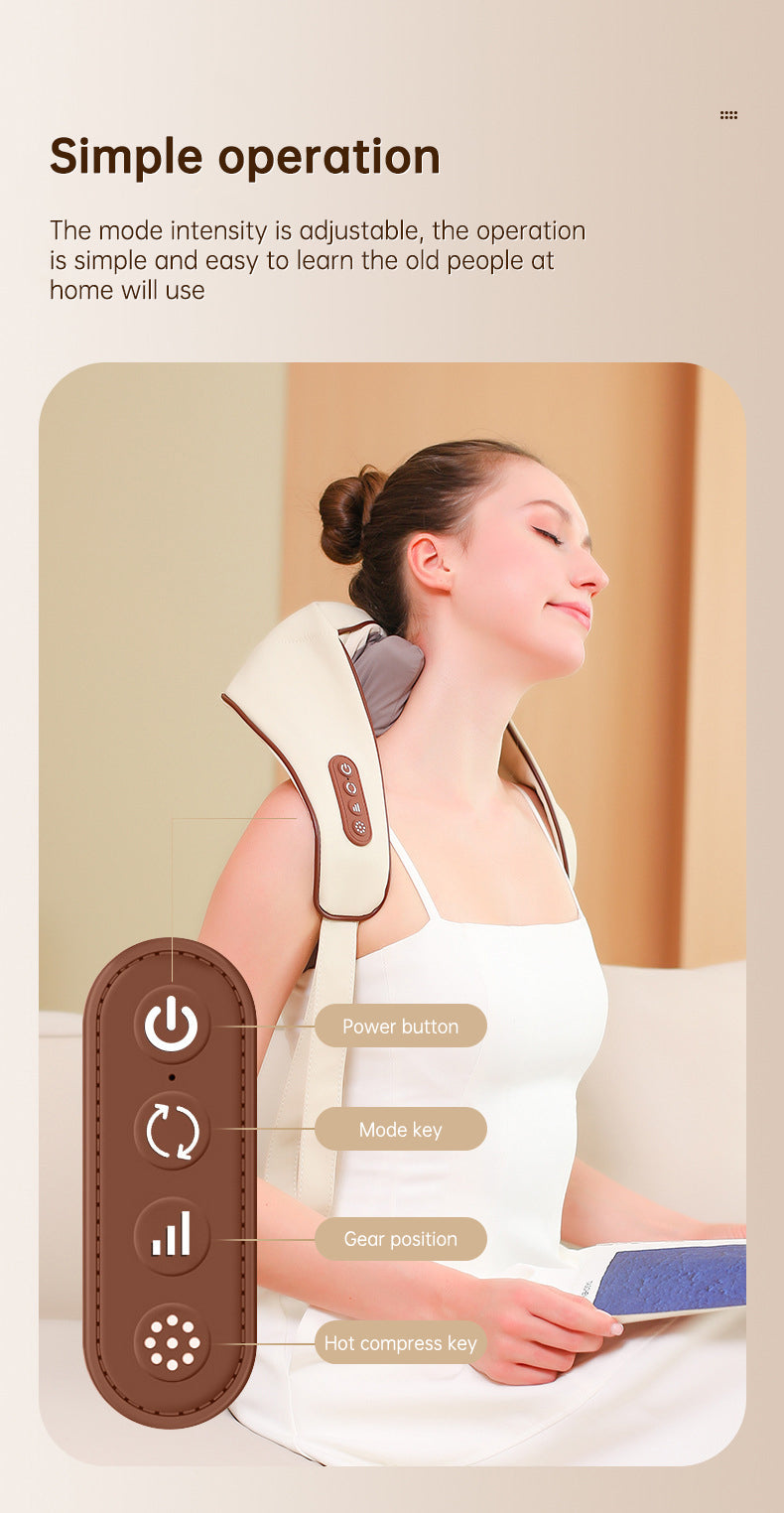 Heated Shiatsu Neck Shoulder Massager With USB-C Charge