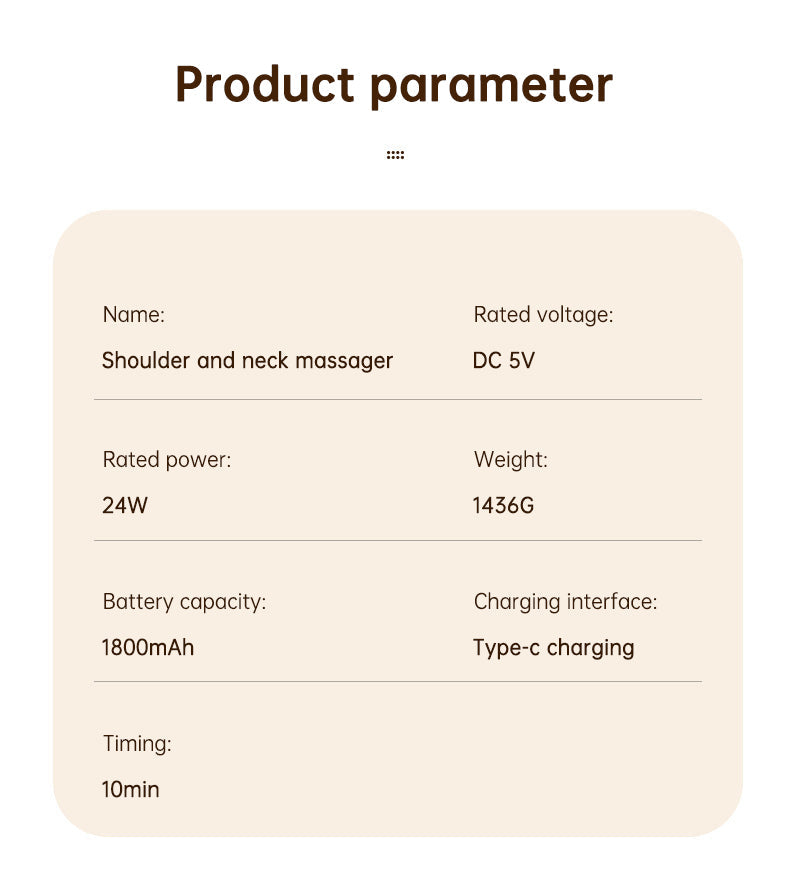 Heated Shiatsu Neck Shoulder Massager With USB-C Charge