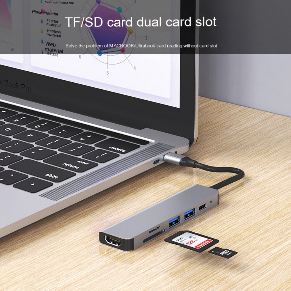 USB-C 6-in-1 Laptop Dock with HDMI and SD Card Reader