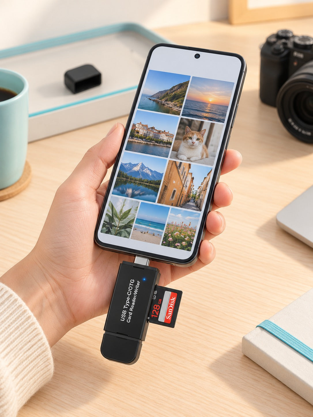 USB-C & USB 3.0 SD microSD Card Reader for Phones & Laptops
