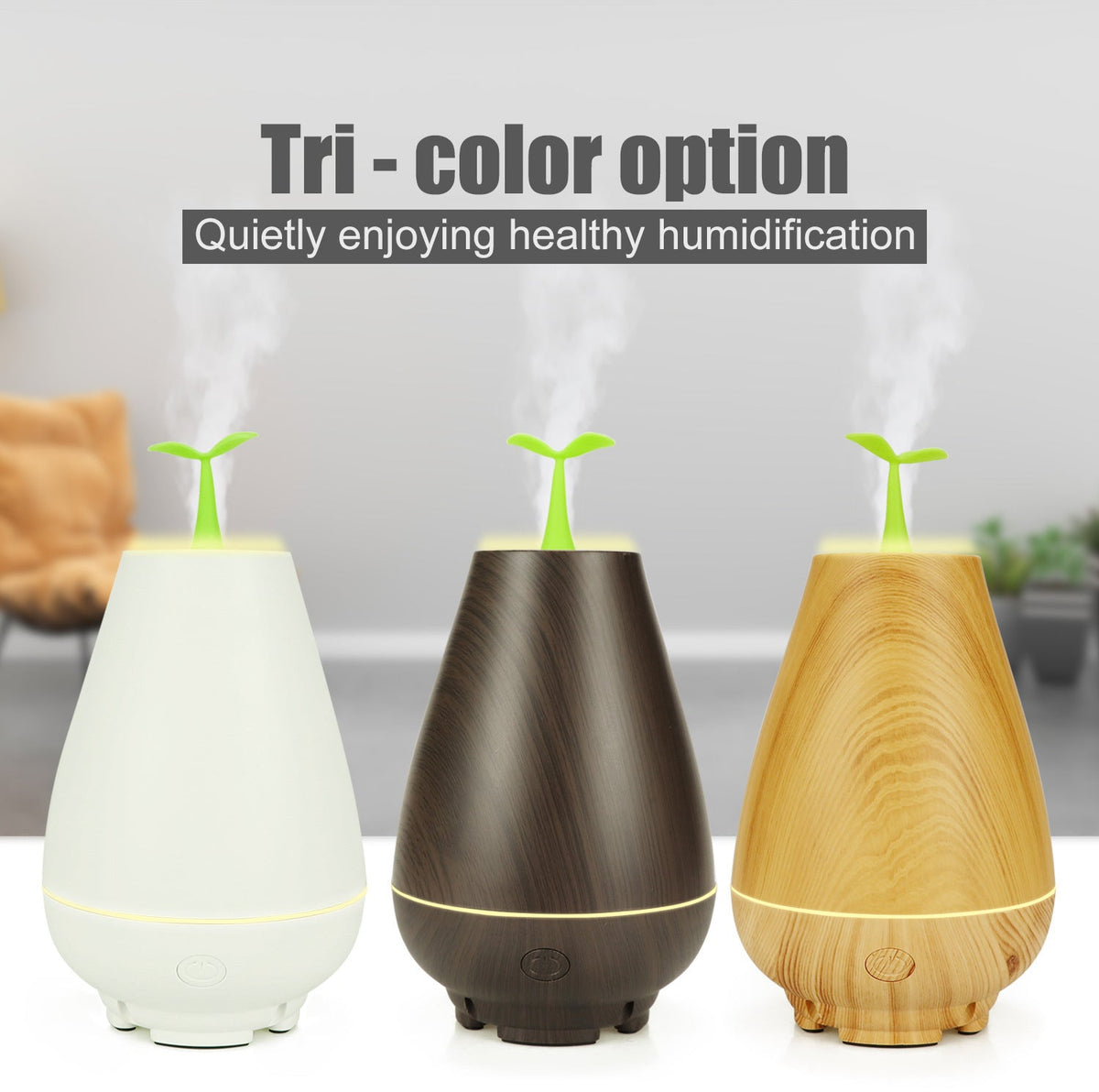 USB Car Humidifier with Sprout Top and Ambient Glow