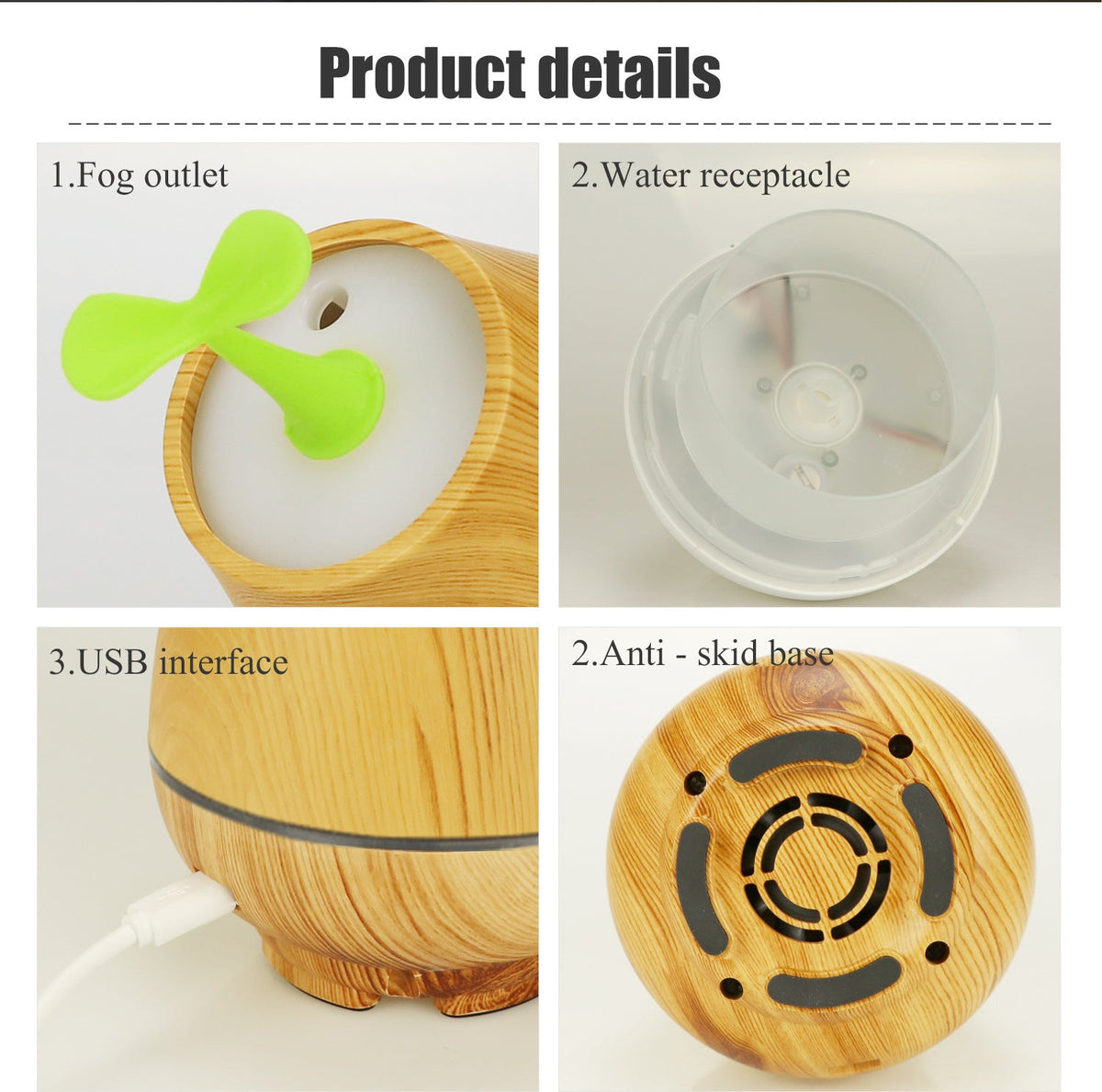 USB Car Humidifier with Sprout Top and Ambient Glow